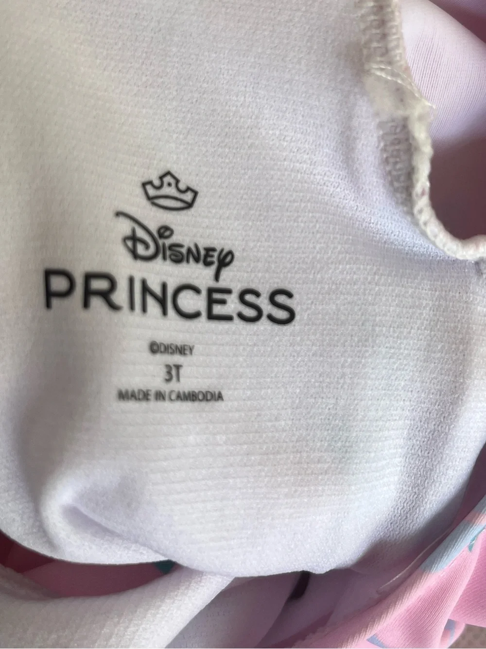 Disney's princess one-piece swimsuit little girls 3T long sleeve pink